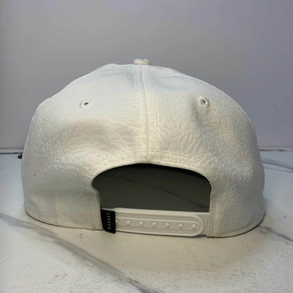 Air Jordan Hat Men White Cement Elephant Metal Logo Jumpman Snap Back Cap